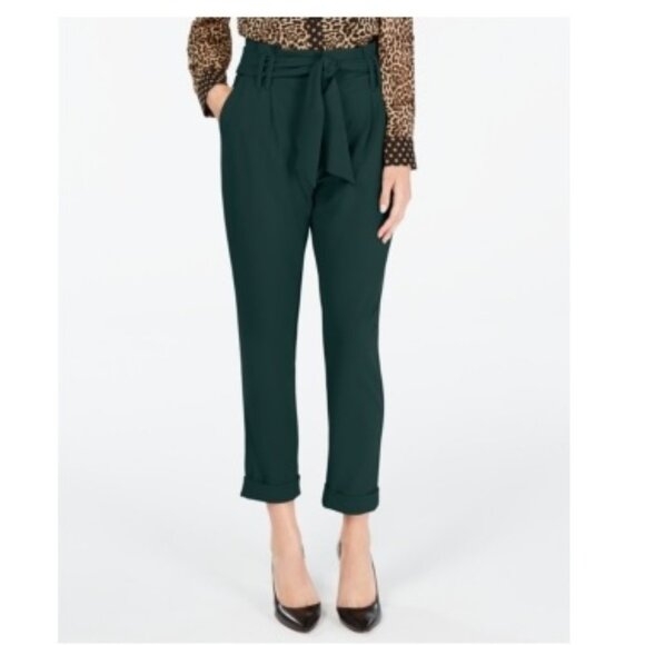 INC Tapered-Leg Paperbag Pants - Picture 1 of 6